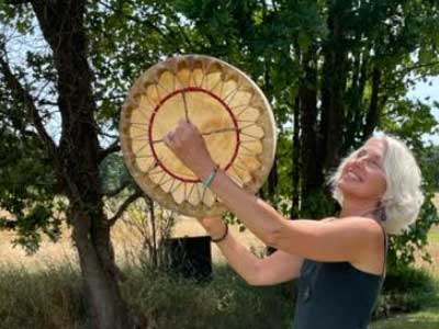 Sonraya Grace with shamanic drum